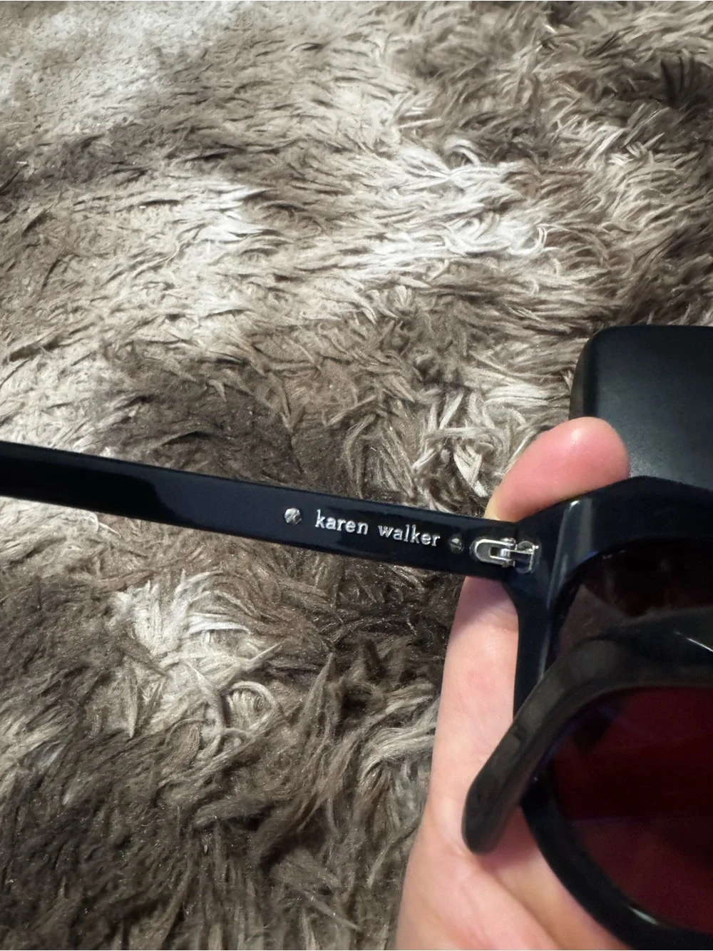 Karen Walker Black Frame Sunglasses with Brown Lenses